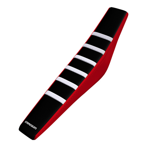 Honda CRF300F 26-27 WHITE/BLACK/RED Gripper Ribbed Seat Cover