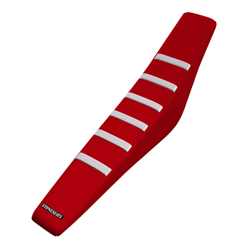 Honda CRF300F 26-27 WHITE/RED/RED Gripper Ribbed Seat Cover